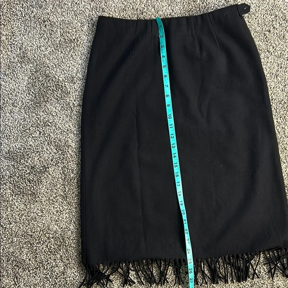 Black Fringe Hem Pencil Skirt - Classic Women's Style